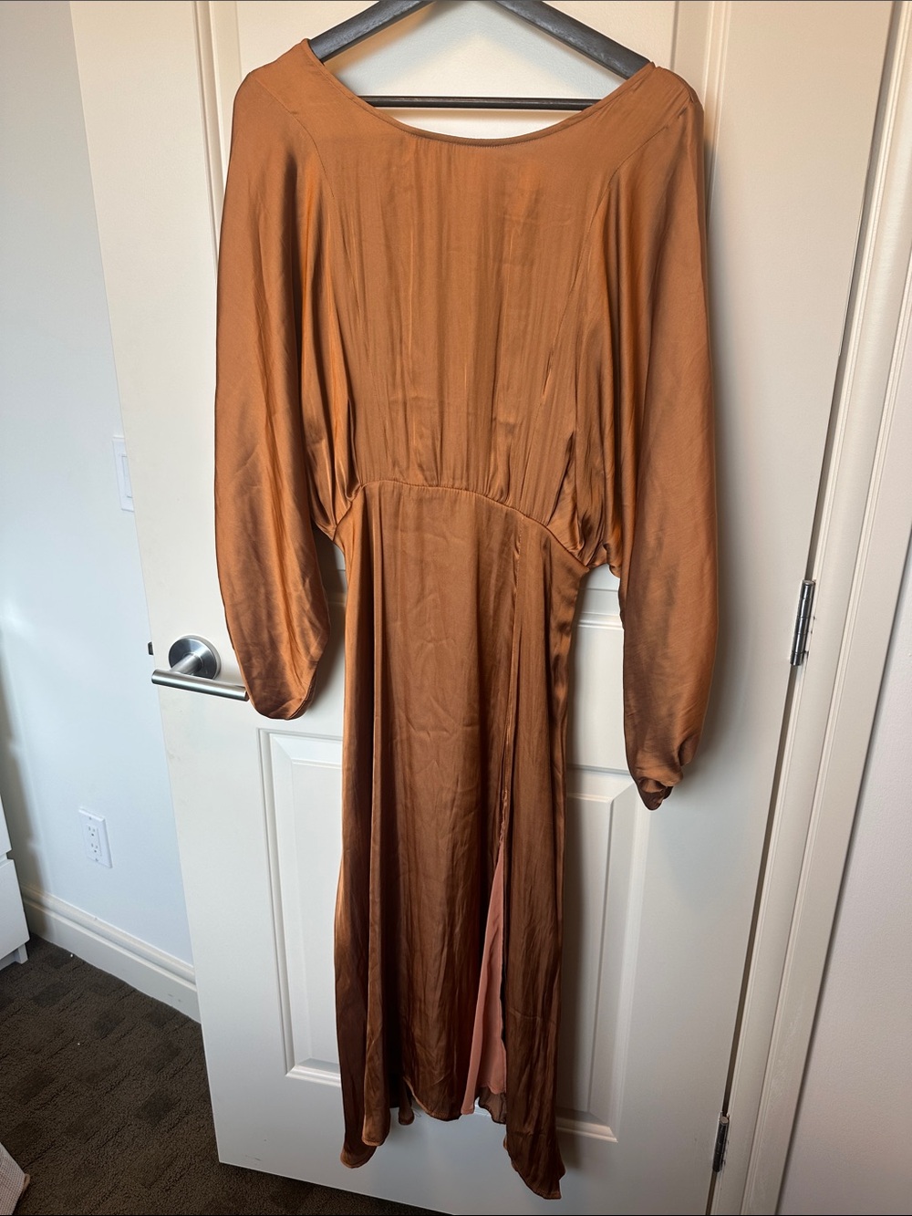 ASTR the Label Women's Long Sleeve Maxi Dress in Rust Brown